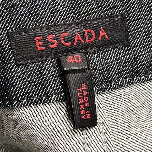 ESCADA Striated Trouser Five Pocket 100% Cotton Blue/Grey Wash Jeans SZ 40 (10) - Picture 3 of 16